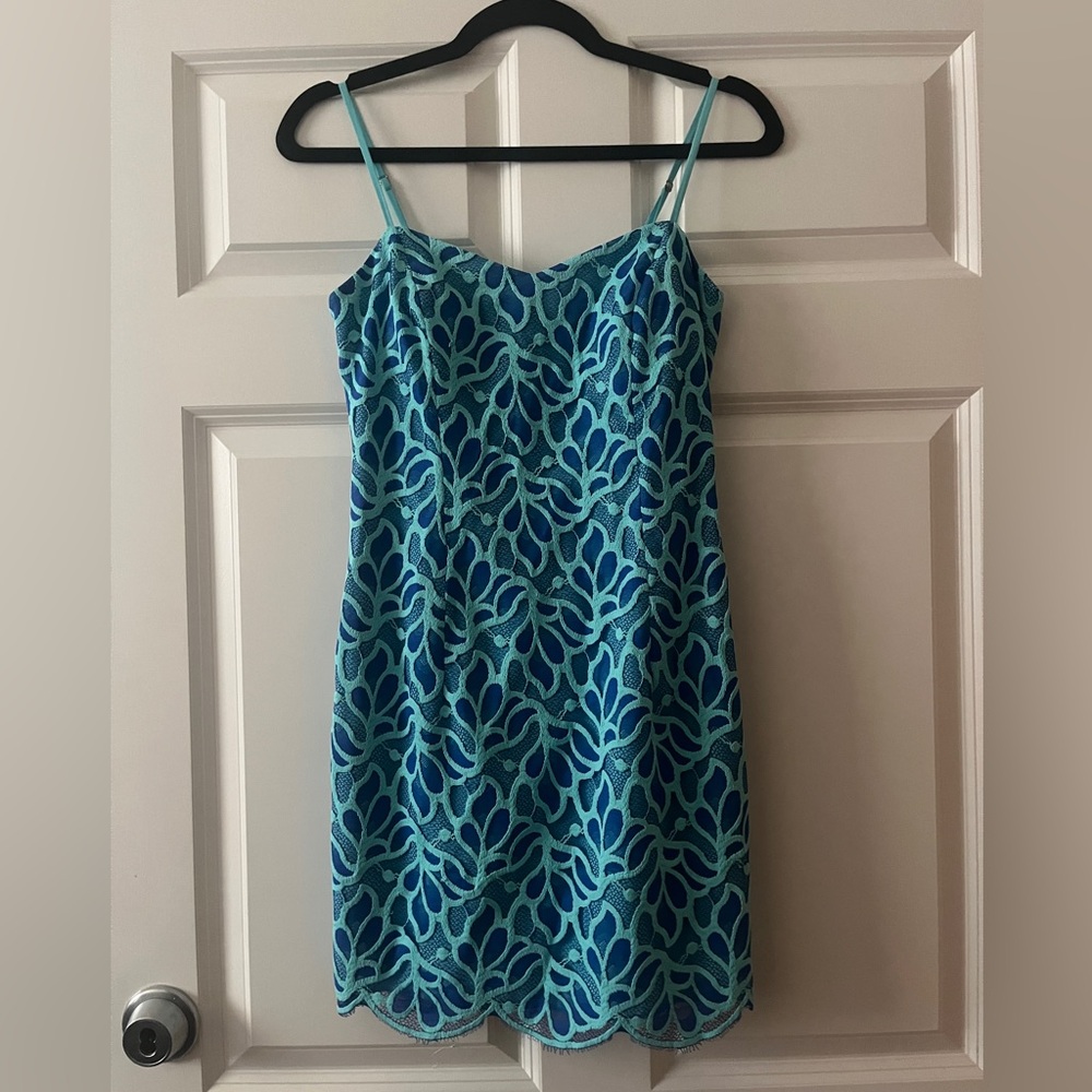 Lilly Pulitzer Avalon Blue Spaghetti Strap Lace Dress